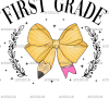 1st Grade Bow DTF Transfer