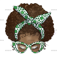Afro Lucky Girl-3 DTF Transfer