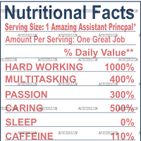 Assistant Principal Nutritional Facts DTF Transfer