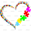 Autism Heart DTF Transfer