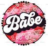 Babe Circle Grunge Leopard DTF Transfer