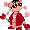 Bad Bunny Valentine DTF Transfer