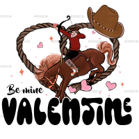 Be Mine Valentine Cowboy DTF Transfer