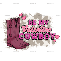 Be My Valentine Cowboy Boots DTF Transfer