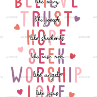 Believe Trust Valentine DTF Transfer