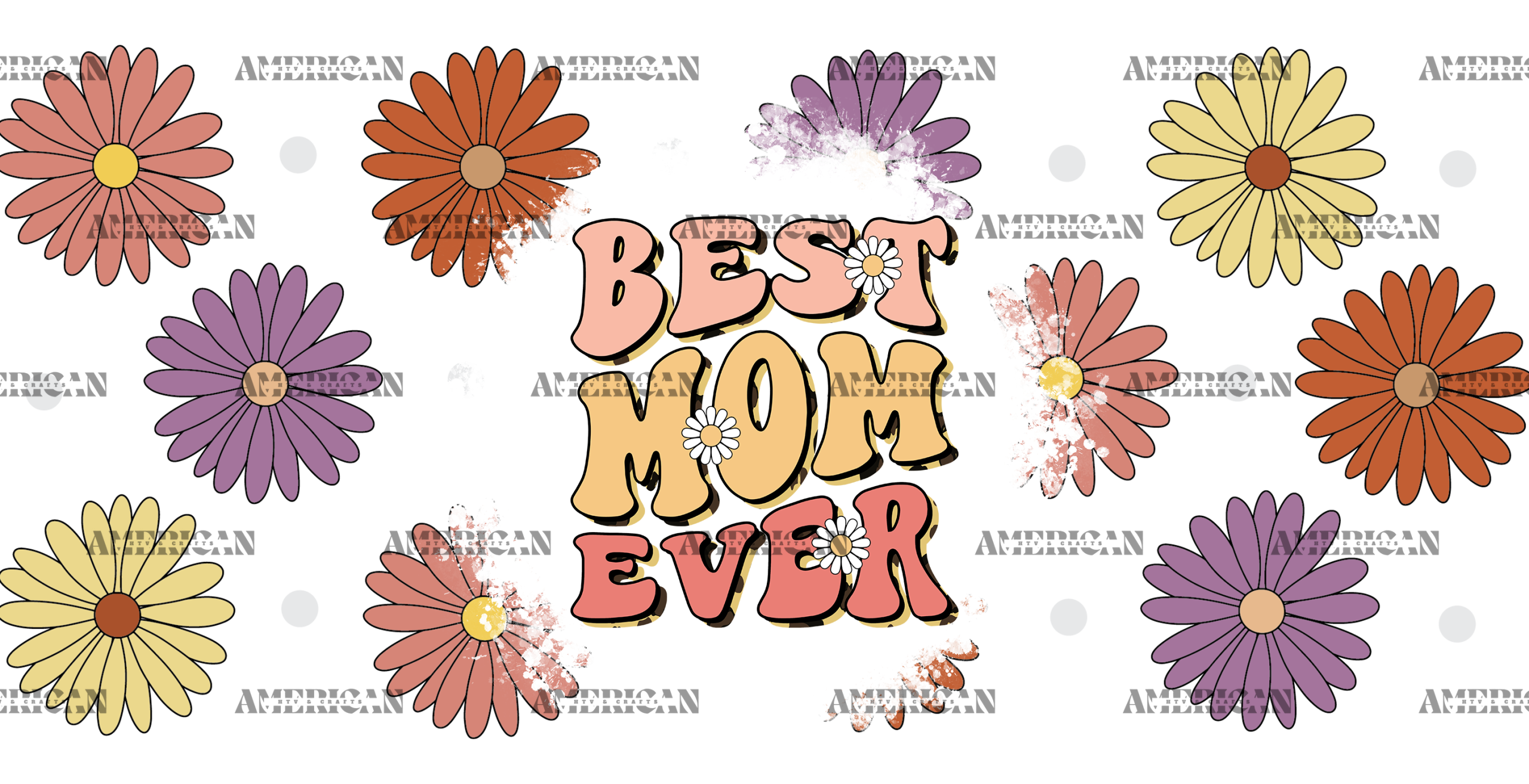 Best Mom Ever Groovy UV DTF Transfer
