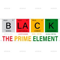 Black The Prime Element-7 DTF Transfer