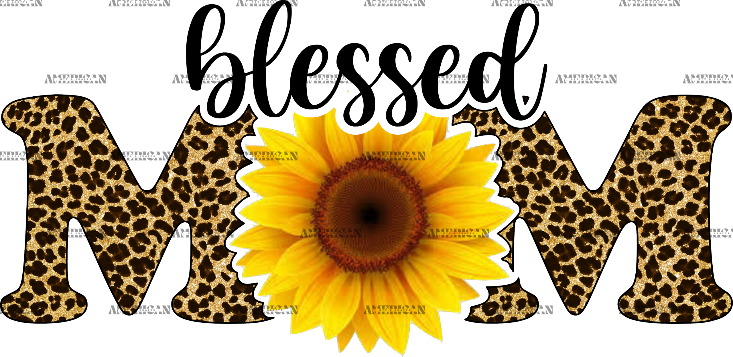 Blessed Mom Cheetah Sunflower DTF Transfer