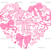 Bows Heart DTF Transfer