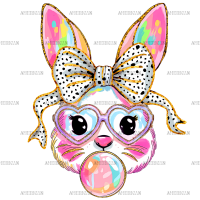 Bubblegum Bunny-1 DTF Transfer