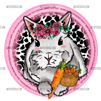 Bunny Cowhide Pink Hallow DTF Transfer