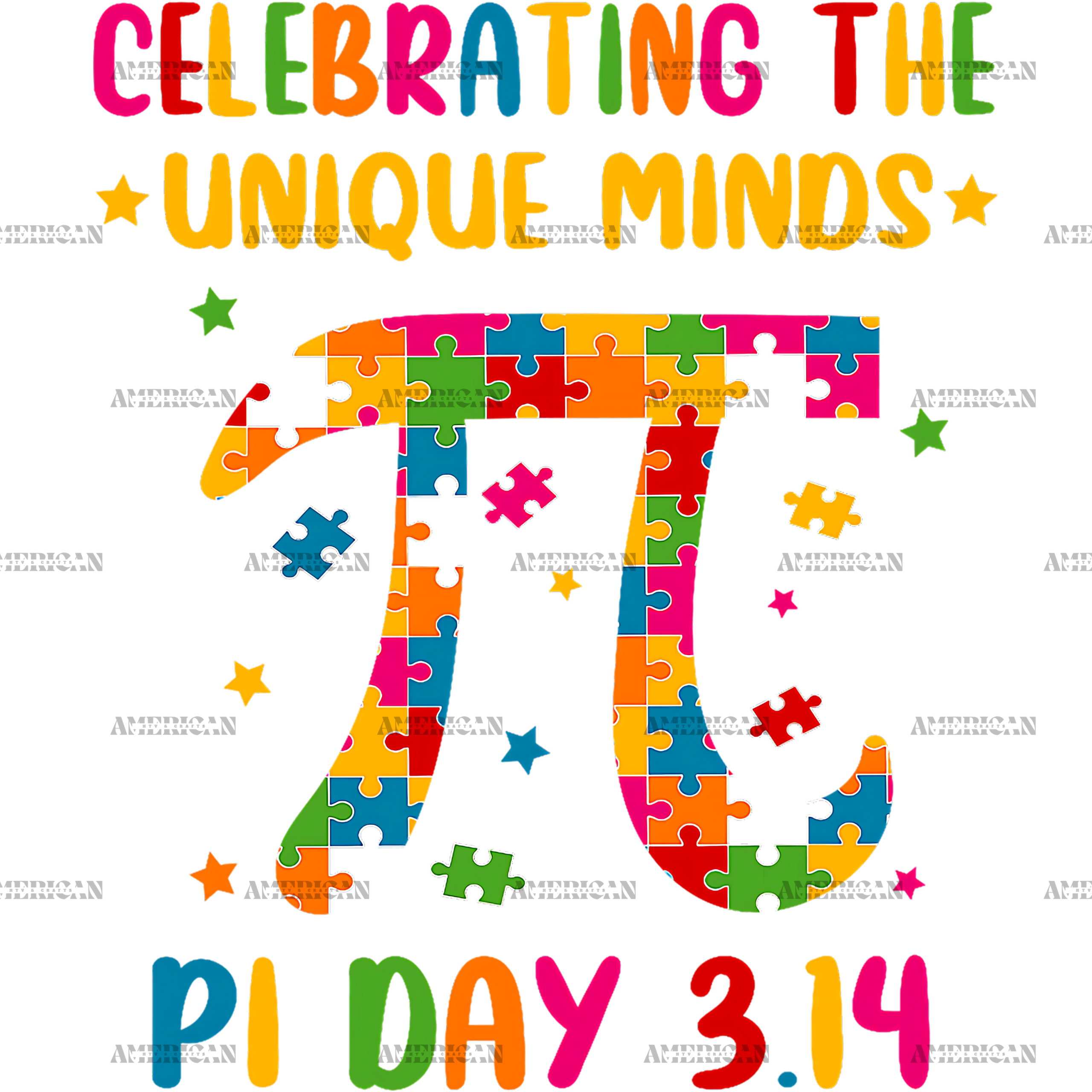 Celebrating The Unique Minds PI Day DTF Transfer