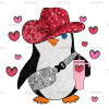 Cowgirl Love Penguin DTF Transfer