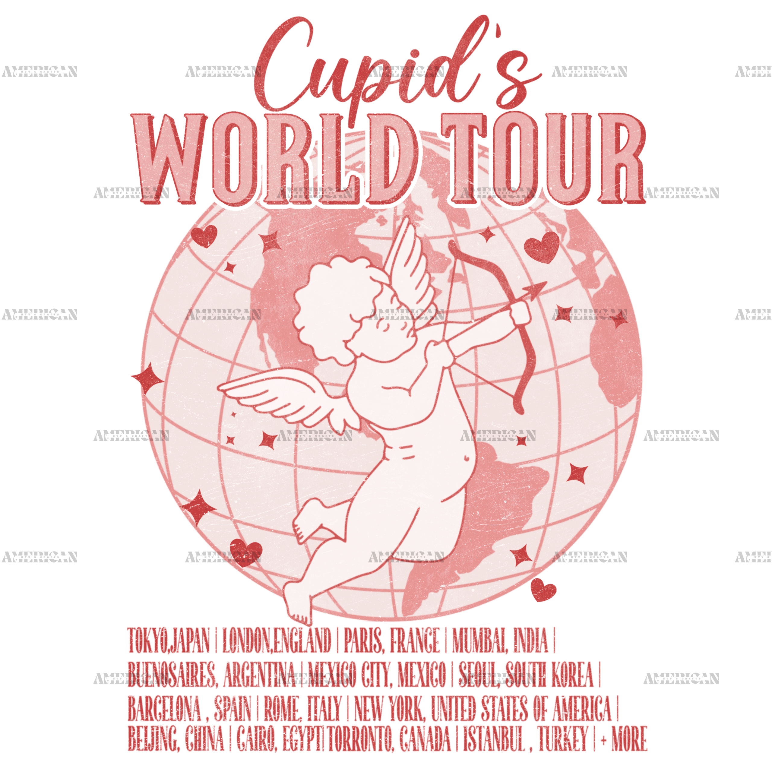 Cupid's World Tour DTF Transfer