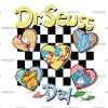 Dr. Seuss Day Hearts Checkered-1 DTF Transfer