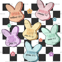Easter Bunny Checkered-2 DTF Transfer