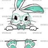 Easter Bunny Name Frame DTF Transfer
