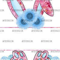 Easter Bunny Name Frame Blue-5 DTF Transfer