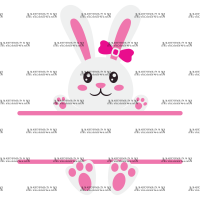 Easter Bunny Name Frame Pink-3 DTF Transfer