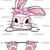 Easter Bunny Name Frame Pink-4 DTF Transfer