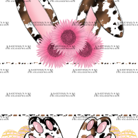 Easter Bunny Name Frame Pink Cowhide DTF Transfer