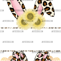 Easter Bunny Name Frame Pink Leopard DTF Transfer