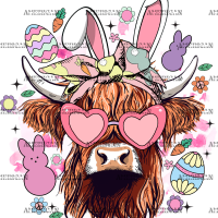 Easter Cow DTF Transfer