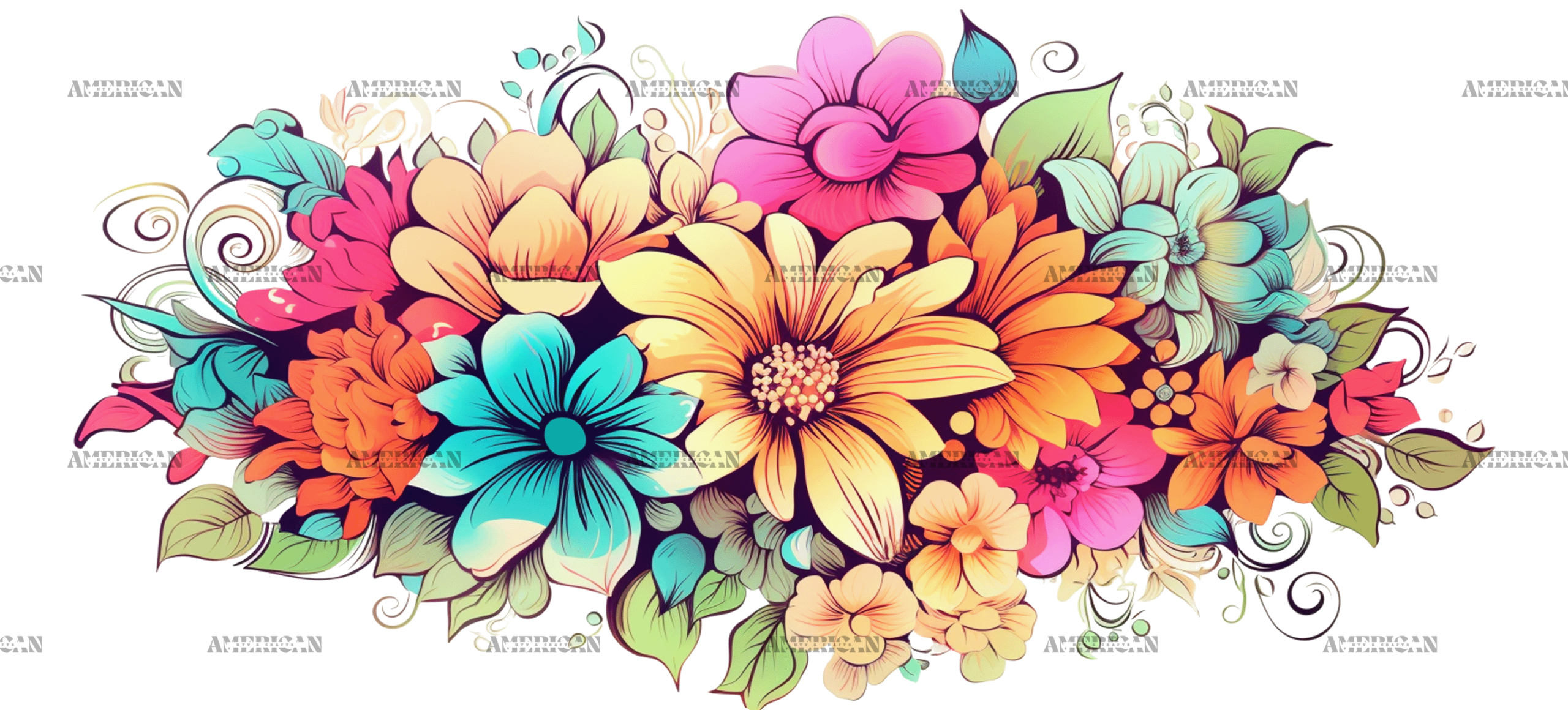 Flowers-3 UV DTF Transfer