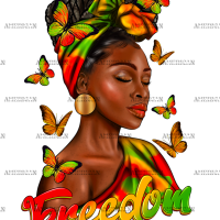 Freedom Afro Woman Juneteenth DTF Transfer