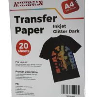 A4 Inkjet Glitter Dark Transfer Paper 20 Sheets
