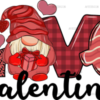 Gnome Love Valentine DTF Transfer