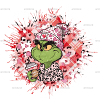 Grinchy Love Coffee Leopard DTF Transfer