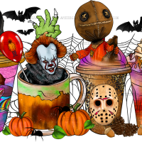 Halloween Coffee Ghost UV DTF Transfer
