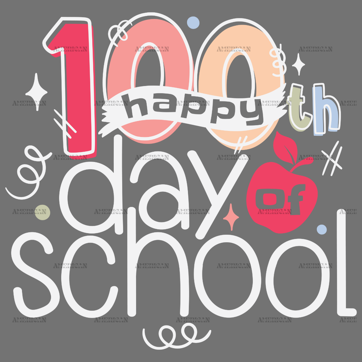 Happy 100th Day Of School-3 DTF Transfer