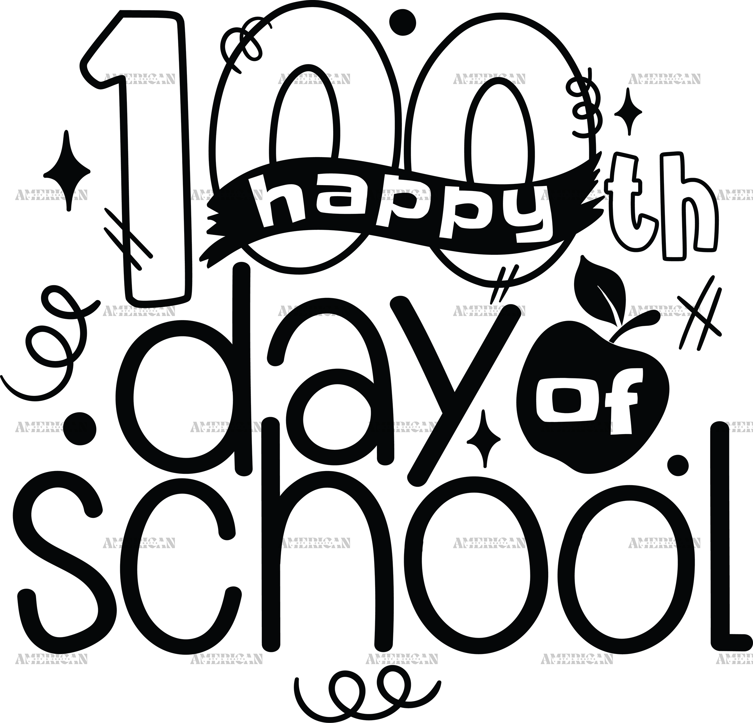 Happy 100th Day Of School-5 DTF Transfer