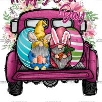 Happy Easter Day Pink Truck DTF Transfer