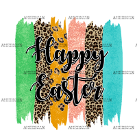 Happy Easter Leopard Paint DTF Transfer