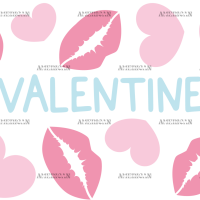 Happy Valentines Day Lips UV DTF Transfer