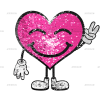Smiley Heart Patch (Large/Sequin)
