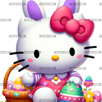 Hello Kitty Easter DTF Transfer