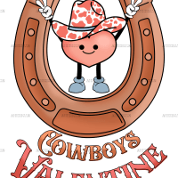 Horseshoe Cowboys Valentine DTF Transfer