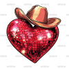 Howdy Heart Disco DTF Transfer