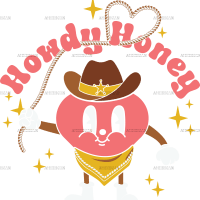 Howdy Honey Heart DTF Transfer