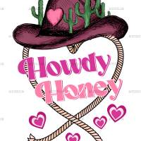 Howdy Honey Hearts DTF Transfer