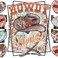 Howdy Honey Hearts UV DTF Transfer