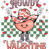 Howdy Valentine Checkered Love DTF Transfer