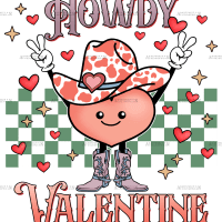 Howdy Valentine Checkered Love DTF Transfer