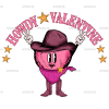 Howdy Valentine Heart DTF Transfer