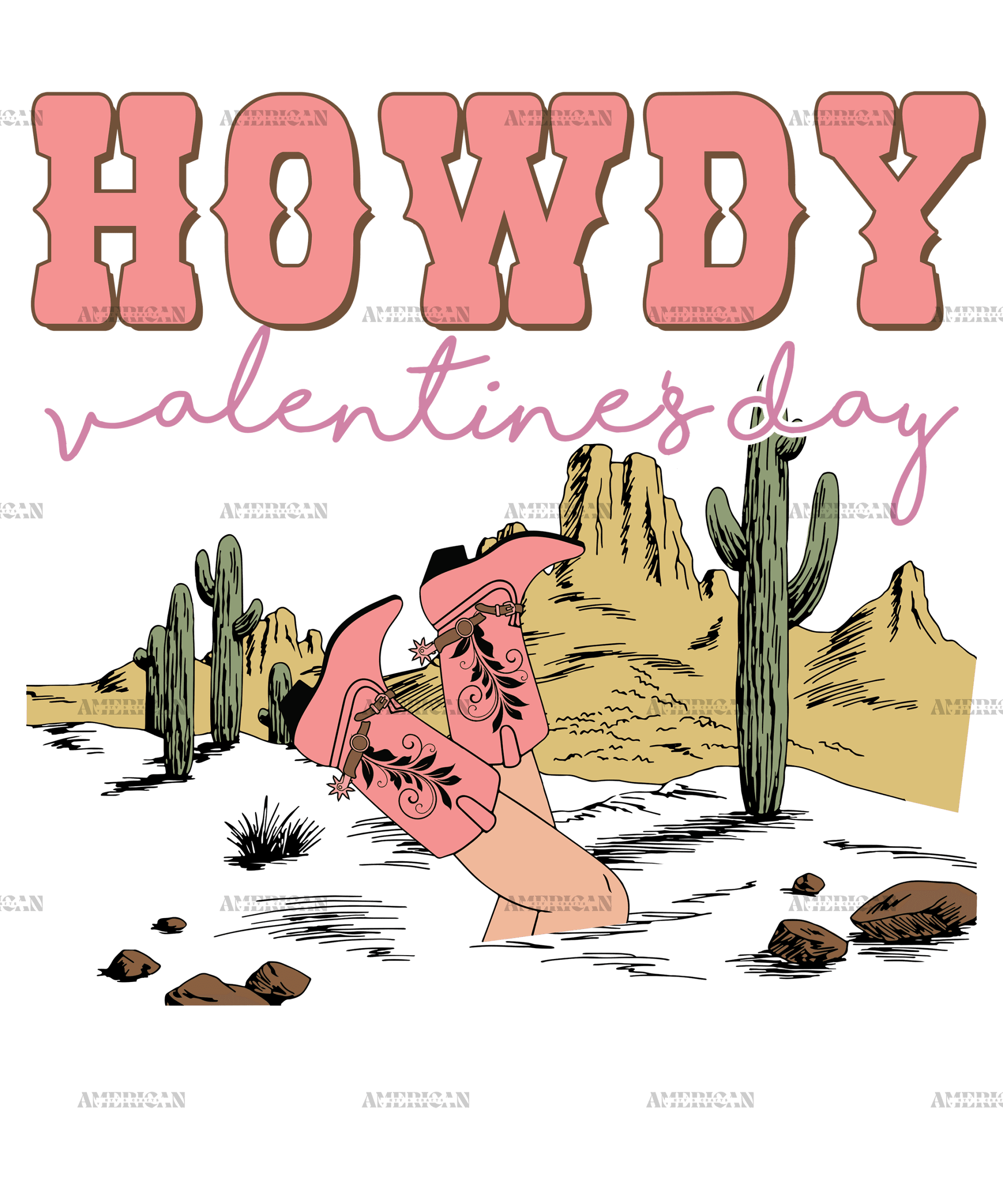 Howdy Valentine's Day DTF Transfer