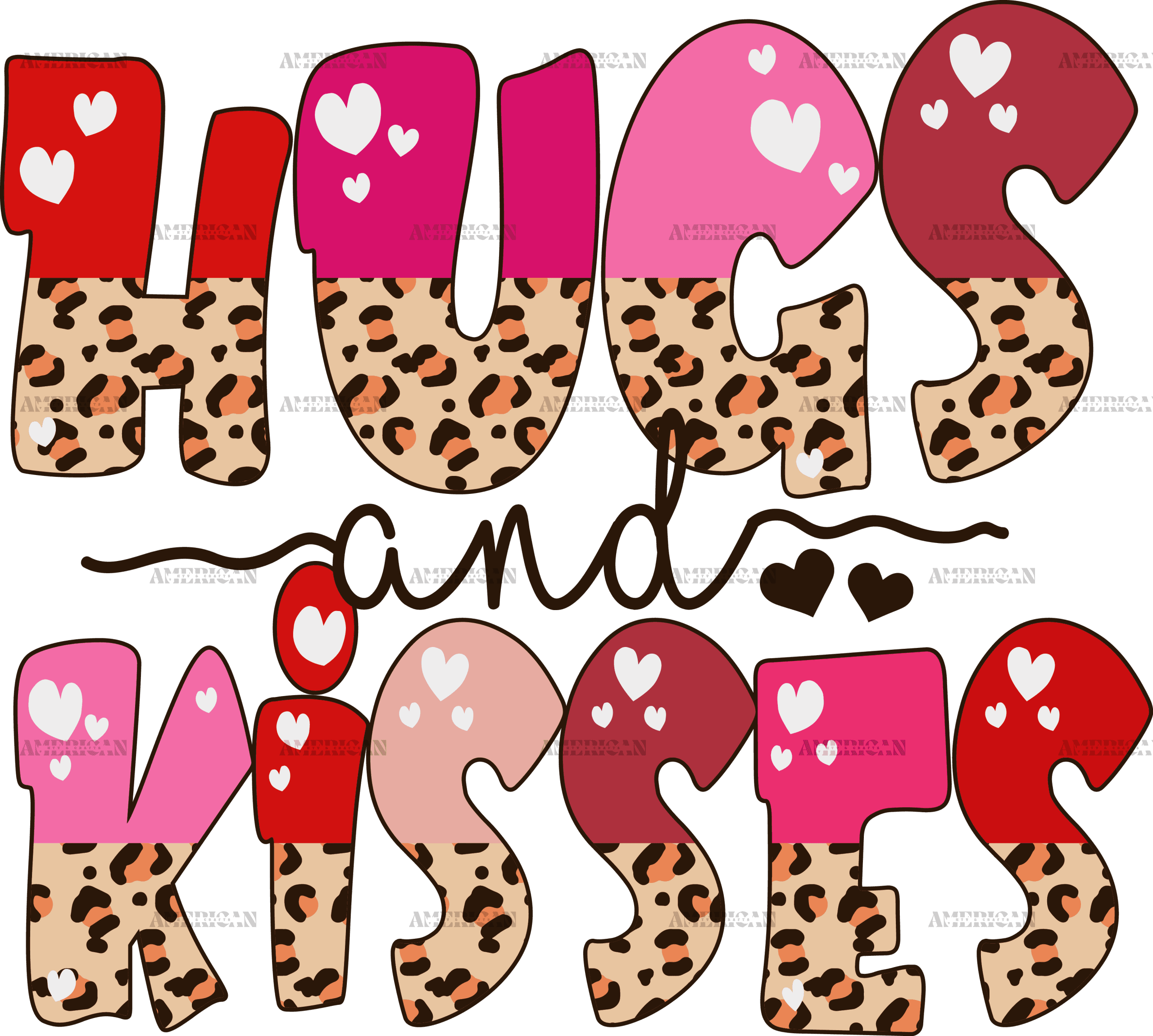 Hugs And Kisses DTF Transfer